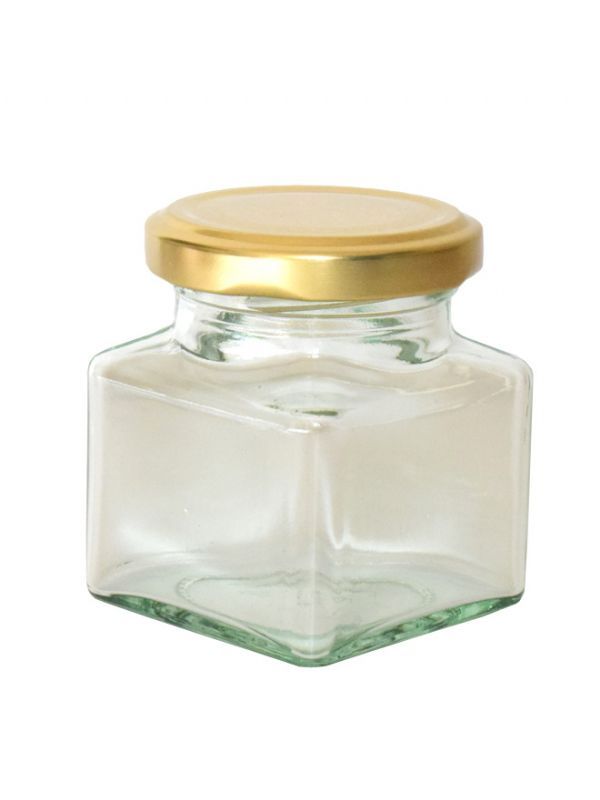 Jam Jars Square Glass 130ml (x100) with Gold Lids 2