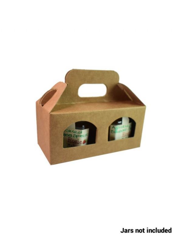 Retail Display Gift Carry Kraft Box - 2x1.5oz Jars (x1)