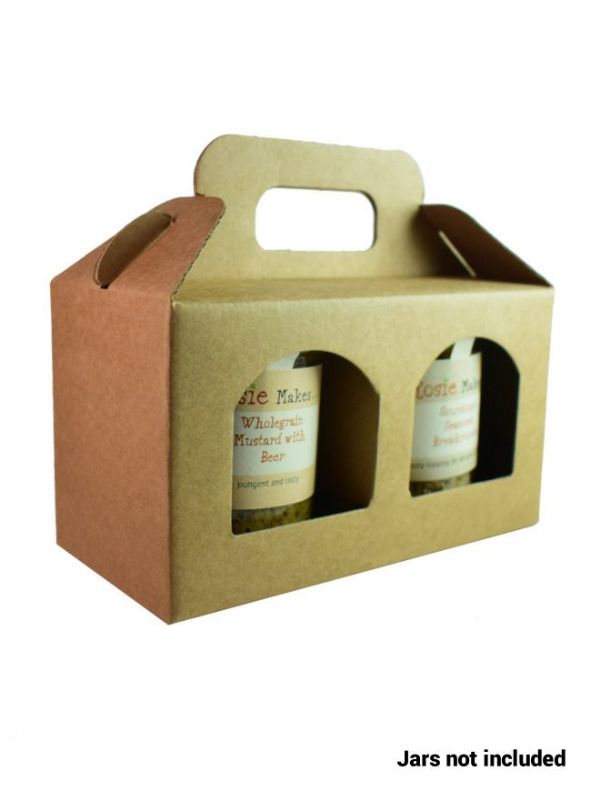 Kraft Carry Gift Box - 2x8oz Jars