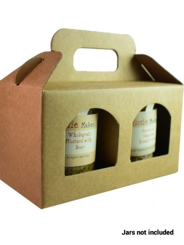 Retail Display Gift Carry Kraft Box - 2x12oz Jars (x10)