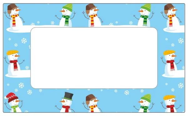 Jar Labels Christmas Snowman 63x38mm