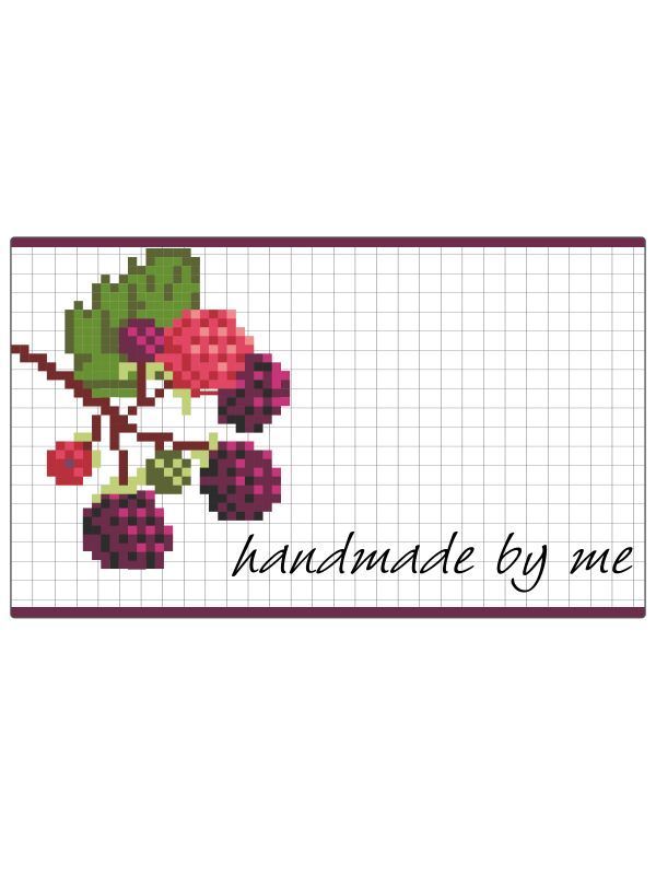 Jar Labels Cross Stitch Blackberry 63x38mm