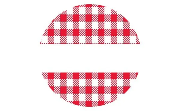 Lid Labels Red Gingham 40mm