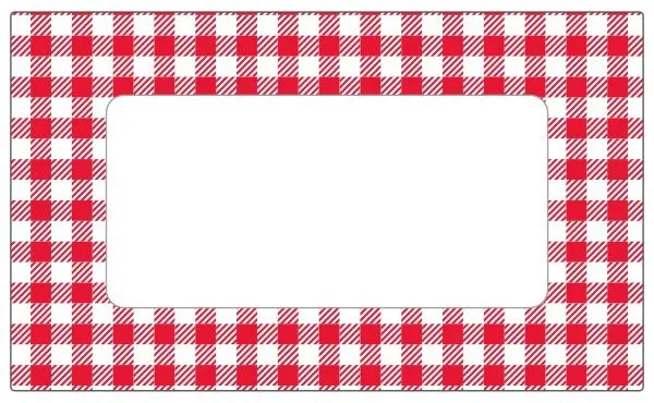 Jar Labels Red Gingham 63x38mm