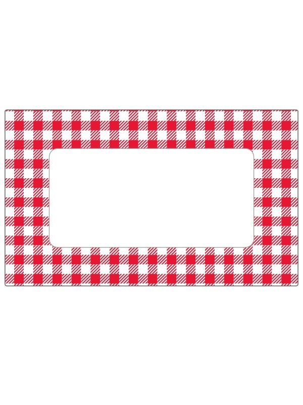 Jar Labels Red Gingham 63x38mm