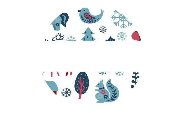 Lid Labels Scandi Noel 40mm