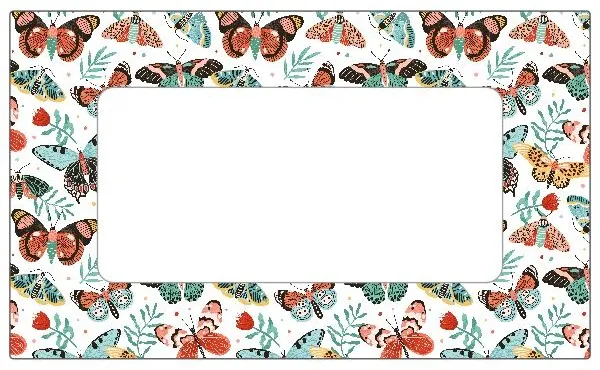 Jar Labels Spring Butterflies 63x38mm