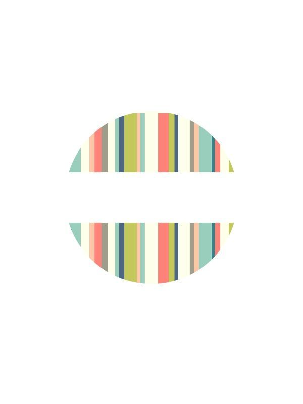 Lid Labels Spring Stripe 40mm