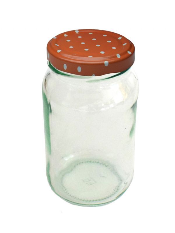 Jam Jars Round Glass 370ml 1lb (x128) Marmalade Spot Lids