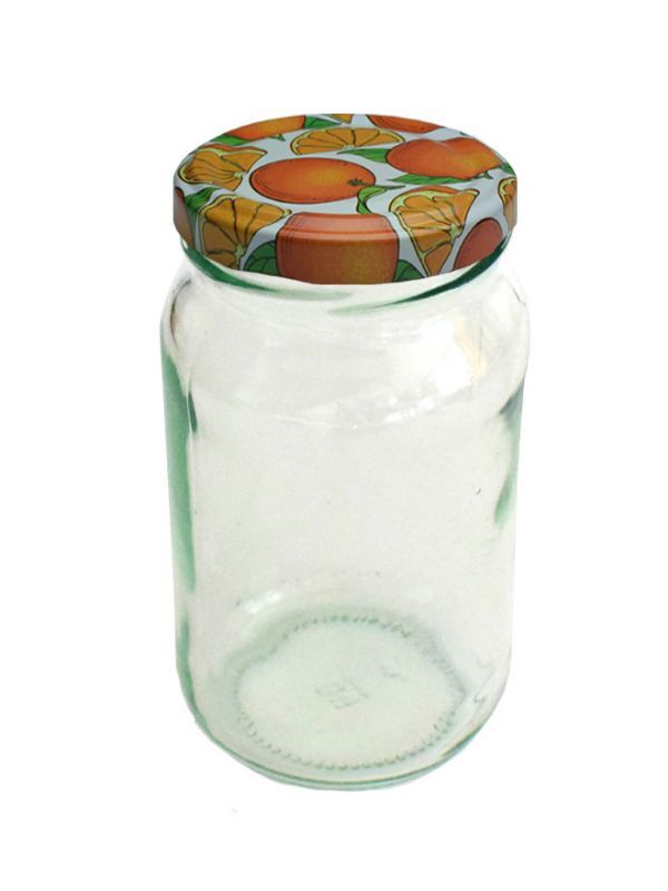 Jam Jars Round Glass 370ml 1lb (x16) Marmalade Lids