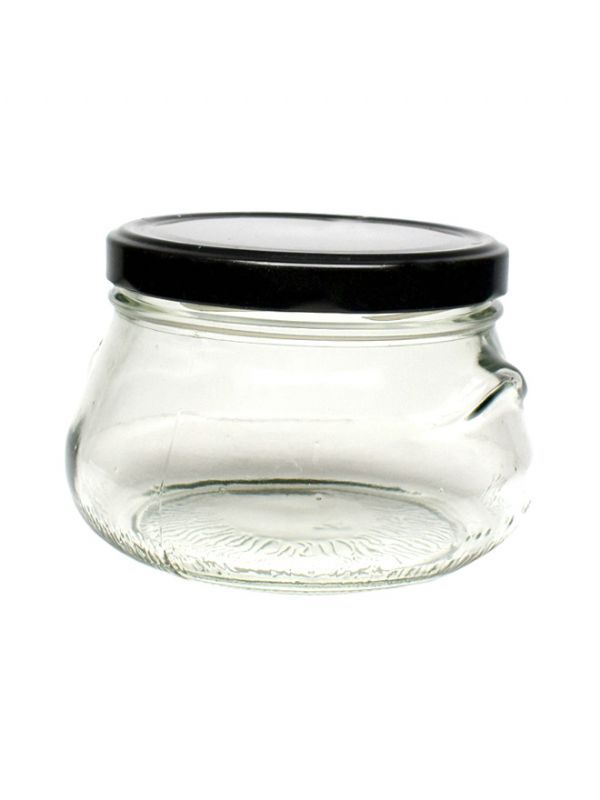 Jam Jar Glass Cipolla 640ml (x72) Black Lids 2