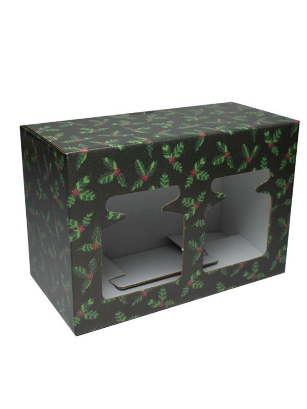 Retail Display Box Christmas Holly 2 Jars (x1)
