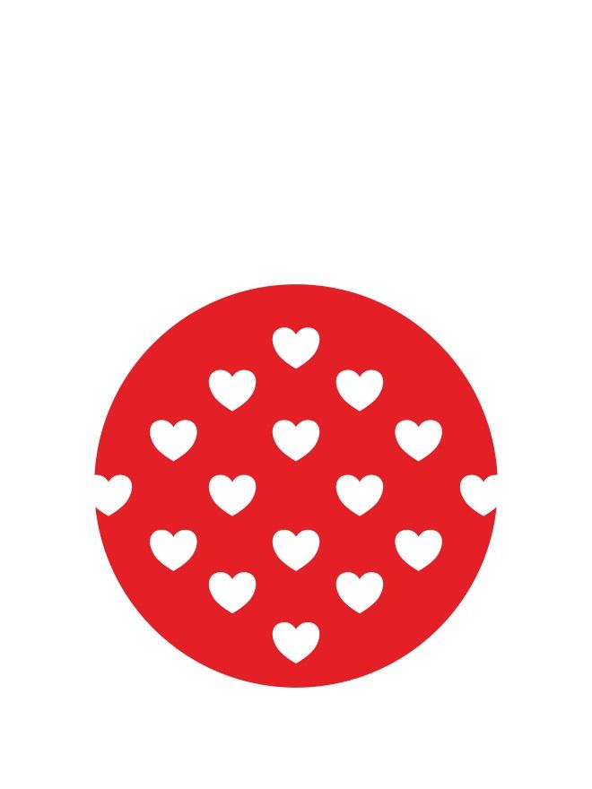 Lid Topper 40mm Red Hearts