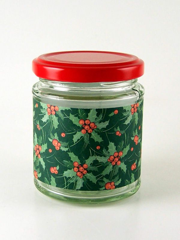 Jar Wraps - Holly Berries Green DISC