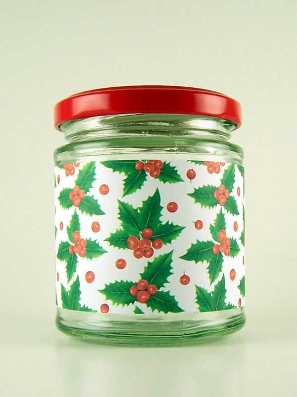 Jar Wraps - Holly Berries White DISC